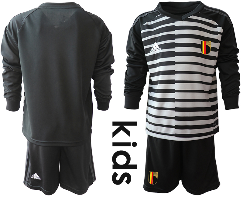 Cheap Youth 2021 European Cup Belgium black Long sleeve goalkeeper Soccer Jersey3
